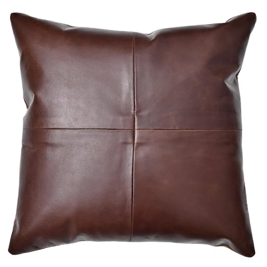18" Dark Brown Leather Pillow by Ashland®
